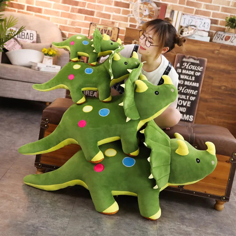 🦕 Giant Dinosaur Plush Toy – Soft Cuddly Triceratops for Kids & Collectors