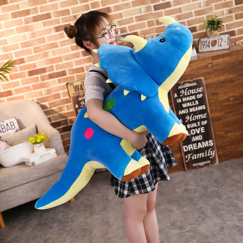 🦕 Giant Dinosaur Plush Toy – Soft Cuddly Triceratops for Kids & Collectors