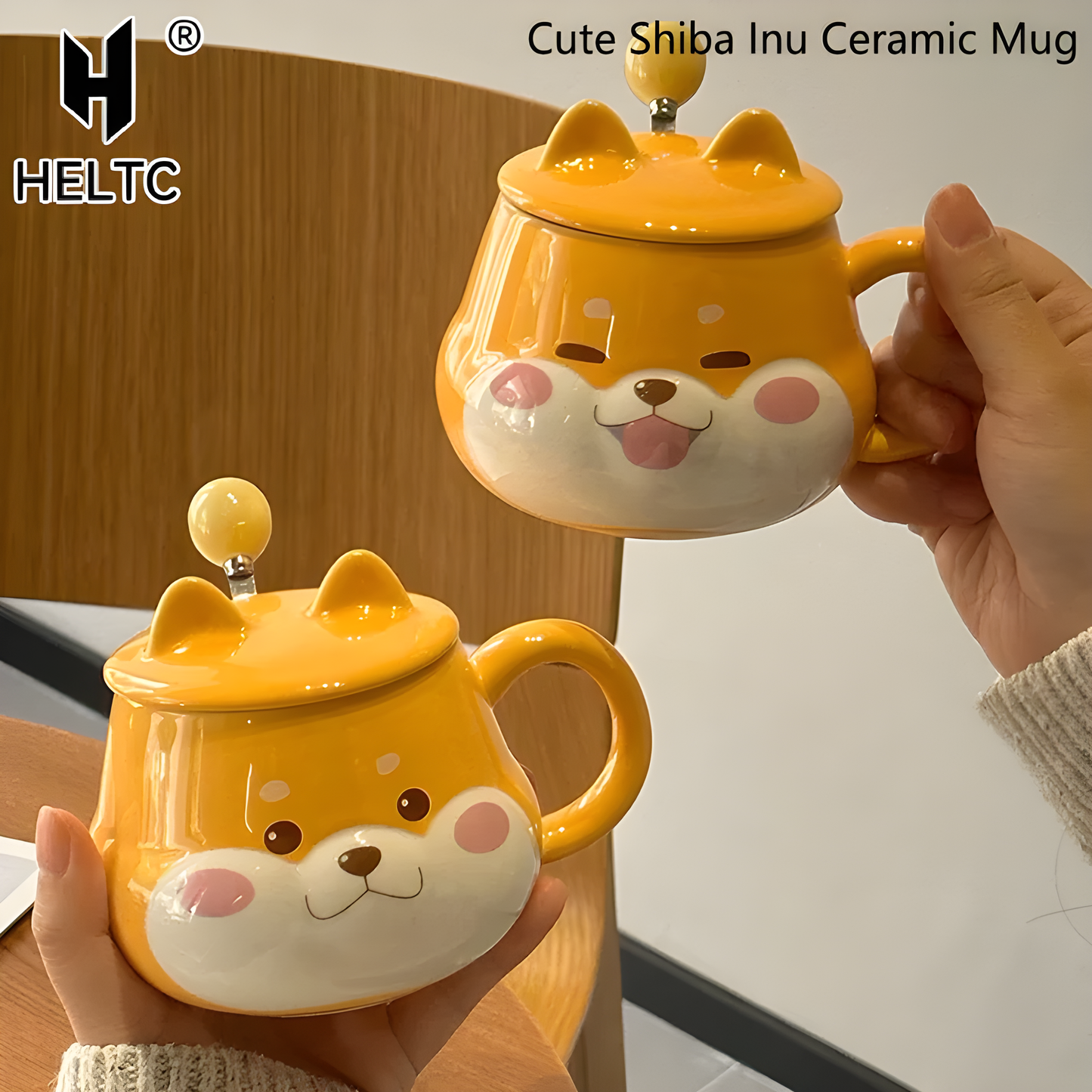 🐶 Shiba Inu Ceramic Mug with Spoon – Cute, Unique, and High Quality