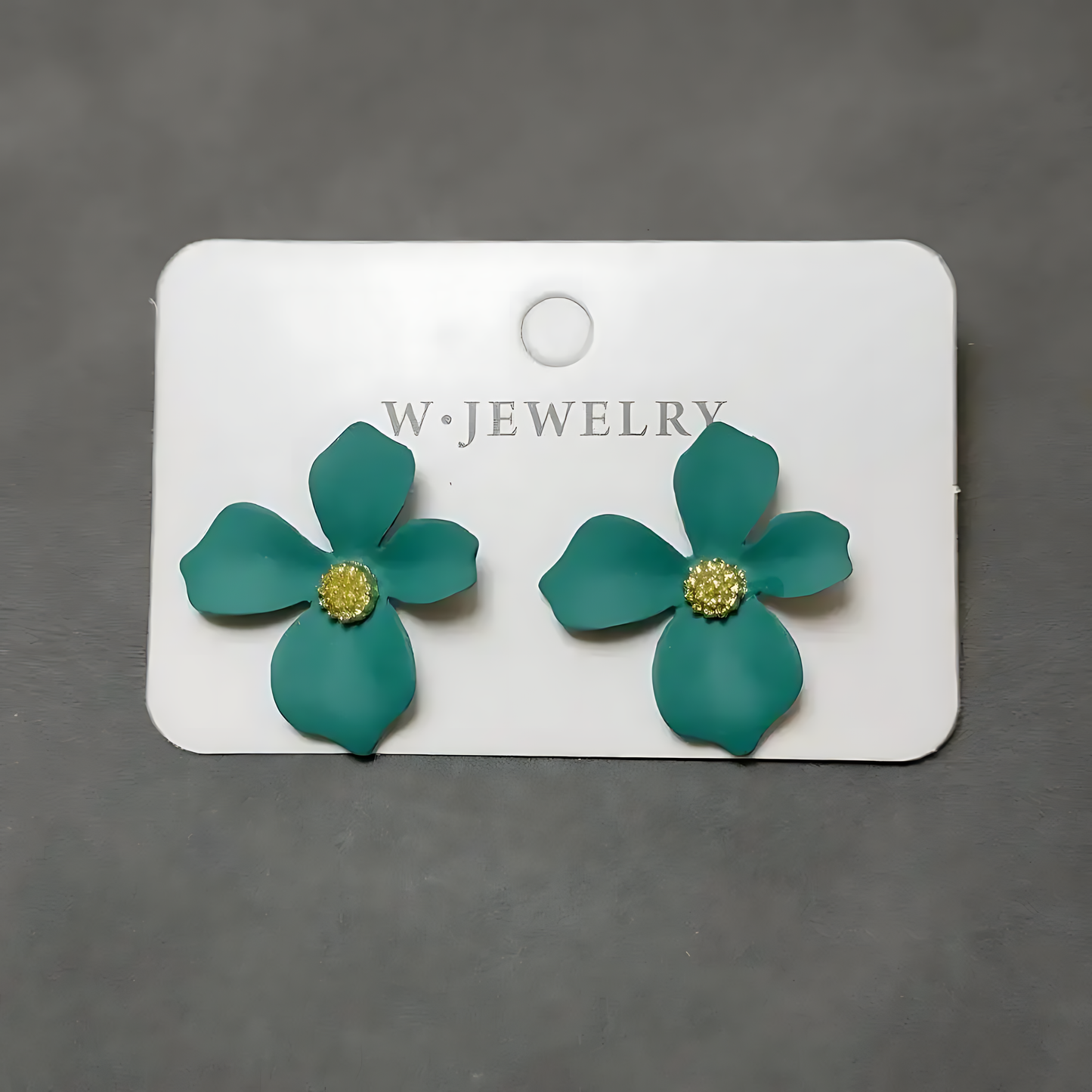 💚 Korean Green Blossom Earrings – Elegant S925 Silver Design