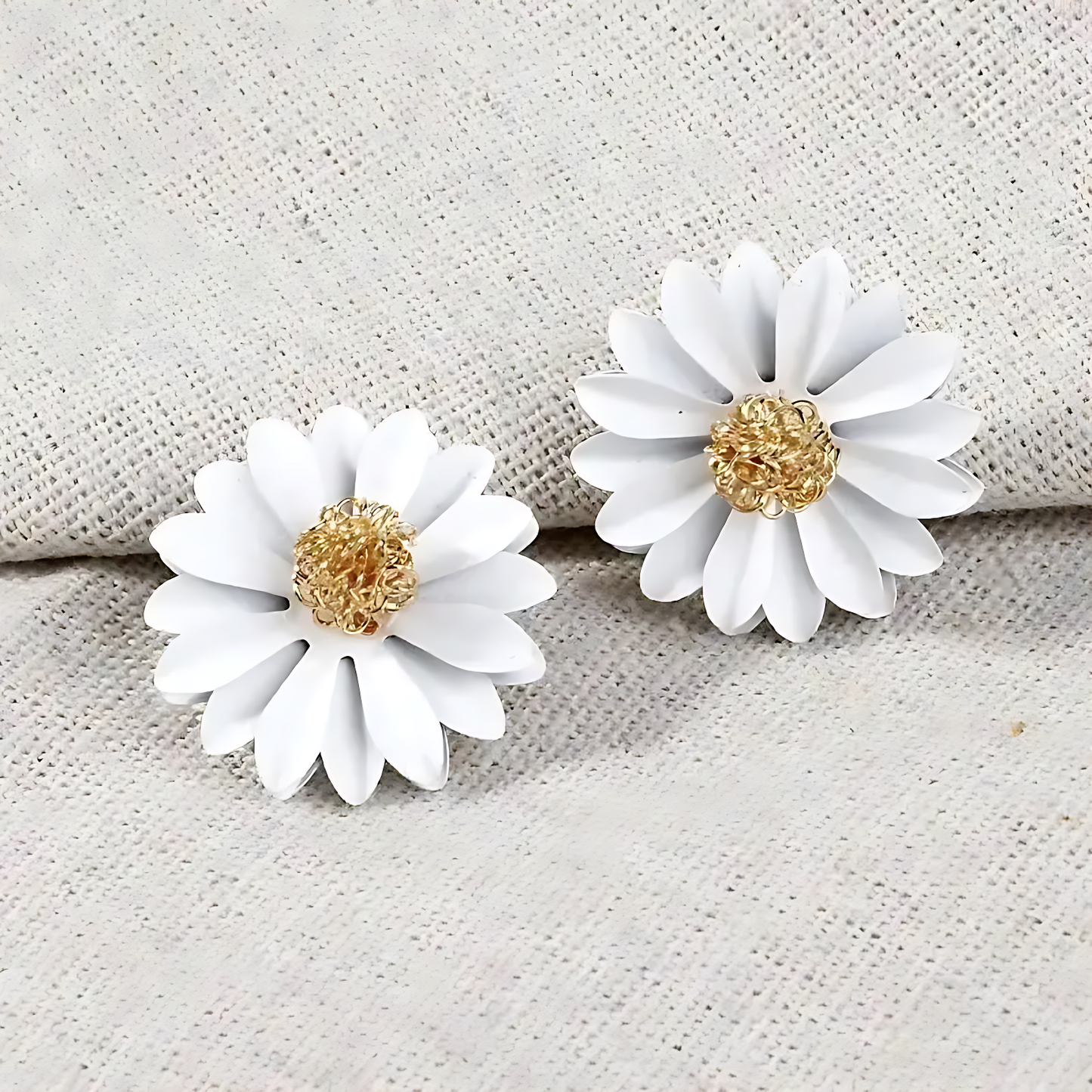 🤍 White Flower Earrings – 925 Sterling Silver Korean Design (8 Variants)