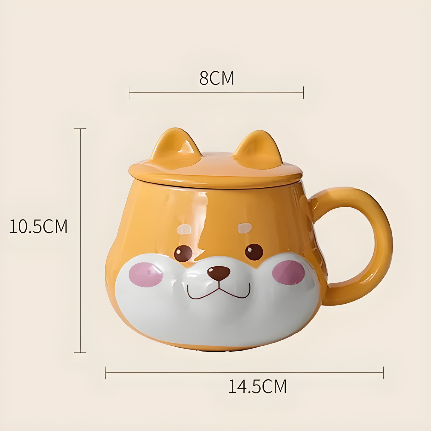 🐶 Shiba Inu Ceramic Mug with Spoon – Cute, Unique, and High Quality