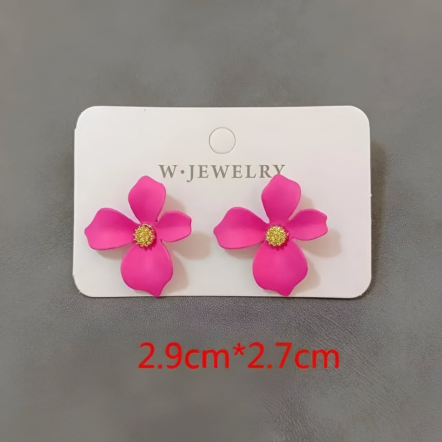 💖 Korean Red-Pink Blossom Earrings – Flexible S925 Silver Glam