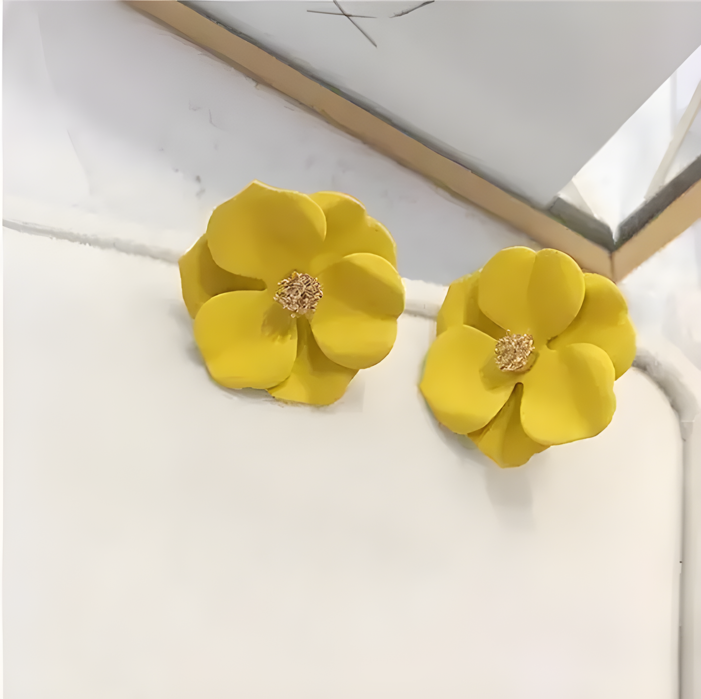 💛S925 Yellow Flower Studs – Cute, Durable & Skin-Friendly