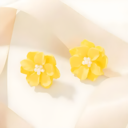 💛S925 Yellow Flower Studs – Cute, Durable & Skin-Friendly