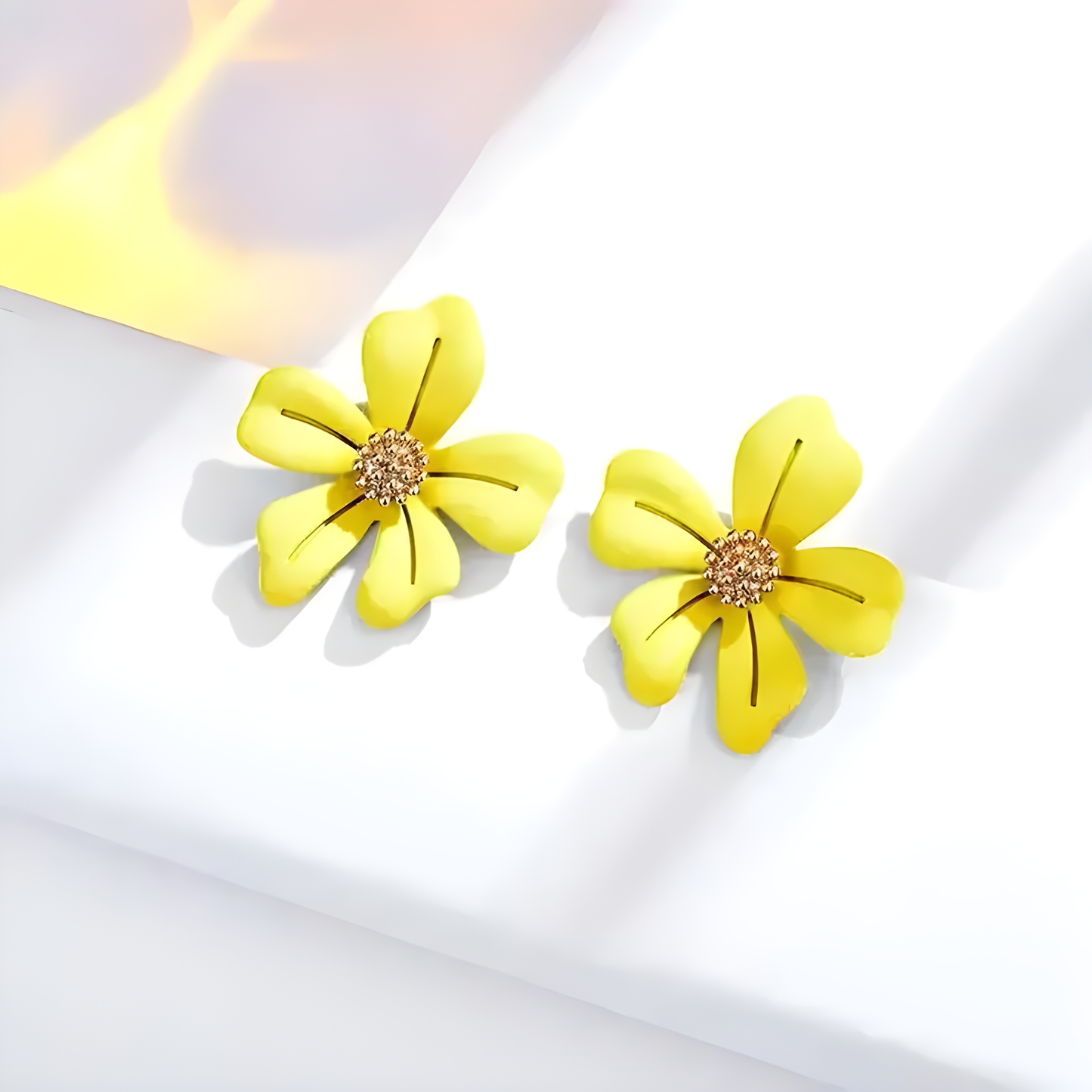 💛S925 Yellow Flower Studs – Cute, Durable & Skin-Friendly