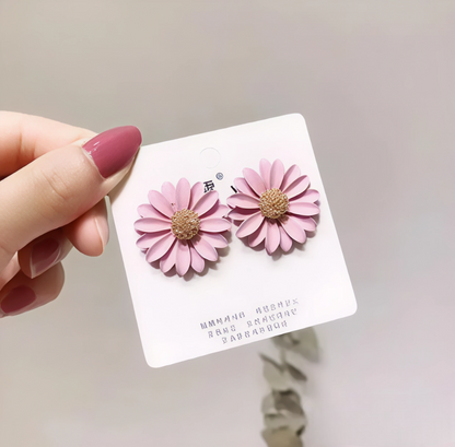 🌸 Korean Pink Blossom Earrings – Elegant S925 Silver Design