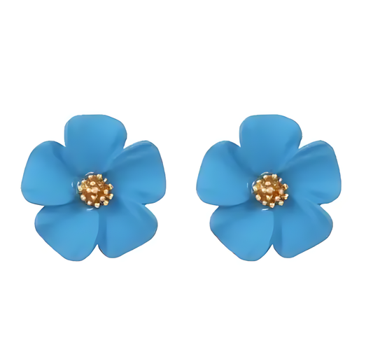 💎 Sweet Blue Bloom Earrings – Sterling Silver Allergy-Free Jewelry