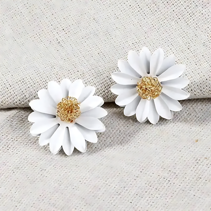 🤍 White Flower Earrings – 925 Sterling Silver Korean Design (8 Variants)