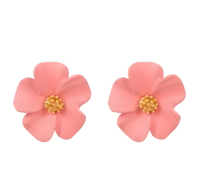 🌸 Korean Pink Blossom Earrings – Elegant S925 Silver Design