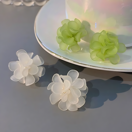 🤍 White Flower Earrings – 925 Sterling Silver Korean Design (8 Variants)