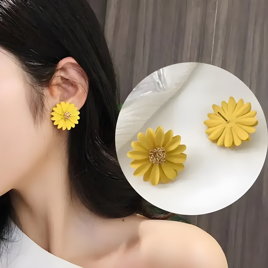 💛S925 Yellow Flower Studs – Cute, Durable & Skin-Friendly