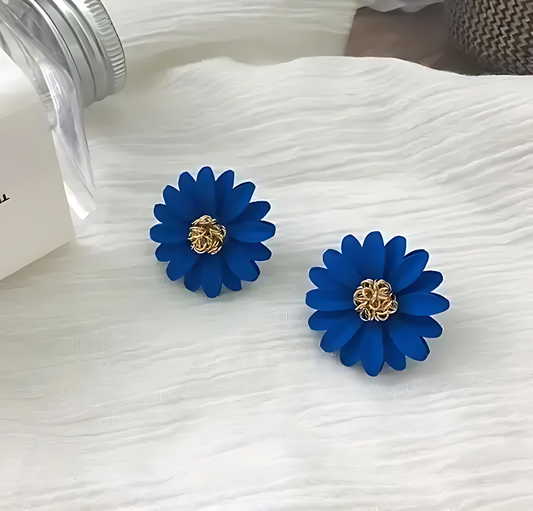💎 Sweet Blue Bloom Earrings – Sterling Silver Allergy-Free Jewelry